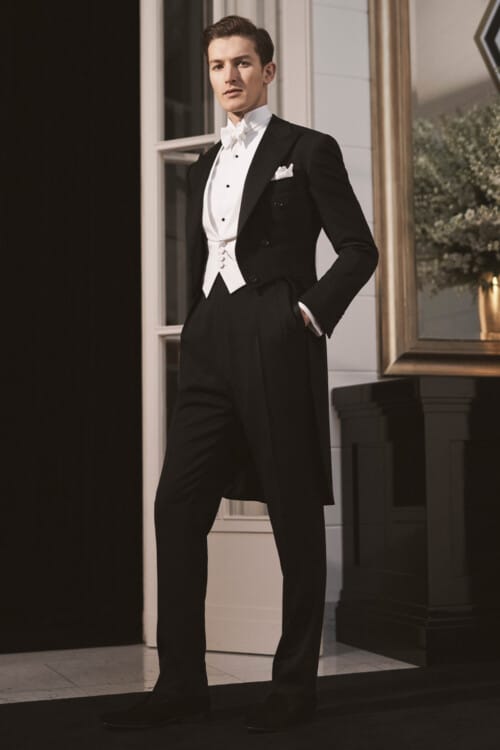Men's formal white tie dress code outfit