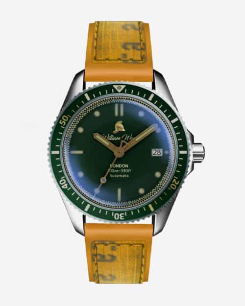 William Wood Valiant Collection Watch with yellow strap