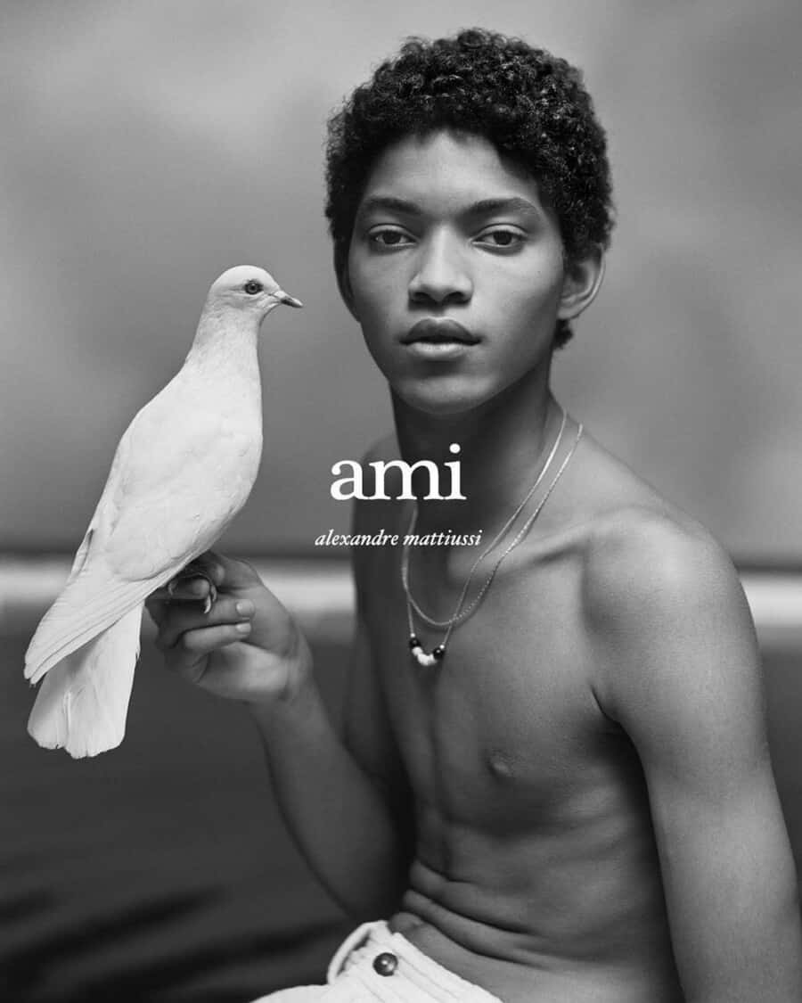 Jeranimo van Russel starring in an advertising campaign for Ami