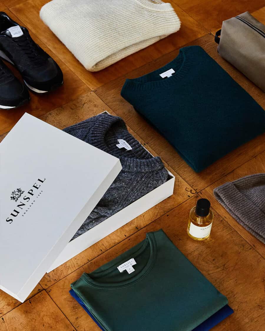 A selection of high quality men's wardrobe essentials for men over 40