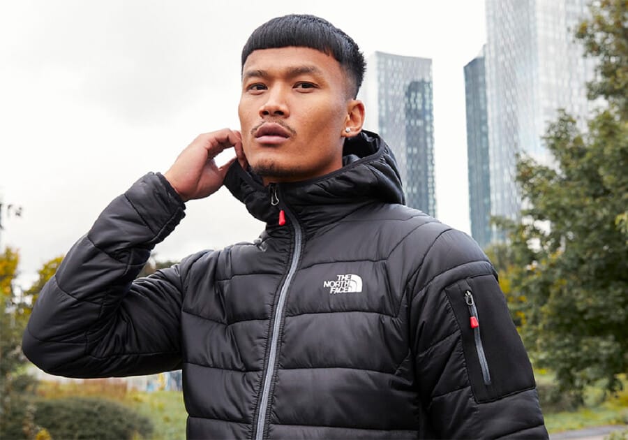 Man wearing a true to size North Face padded down jacket