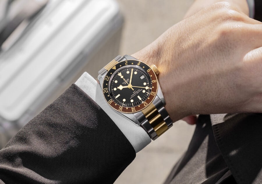 Tudor Black Bay GMT mechanical watch worn on wrist