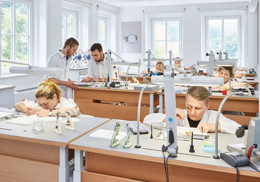 A team of in house watchmakers for Nomos