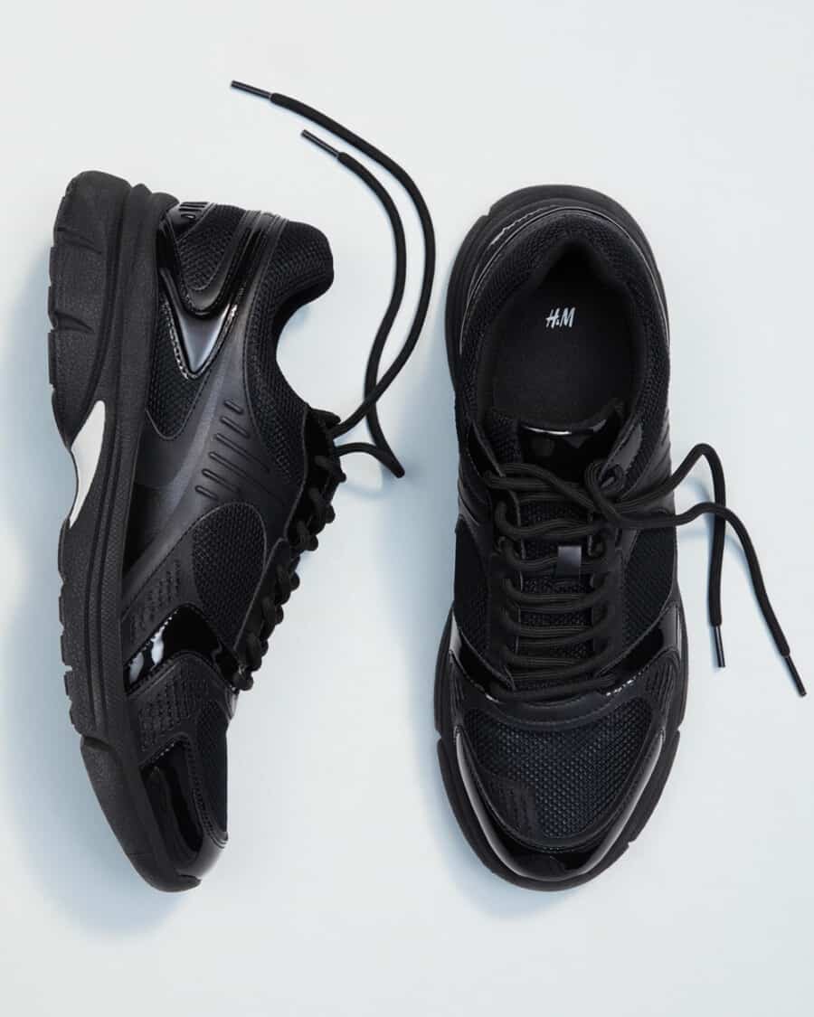 Affordable black futuristic running sneakers by H&M