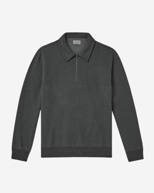 Hartford Cotton-Blend Jersey Half-Zip Sweater