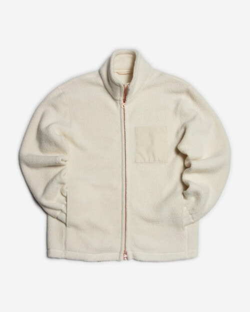 Private White V.C. The Zip Up Fleece Jacket - Flake White