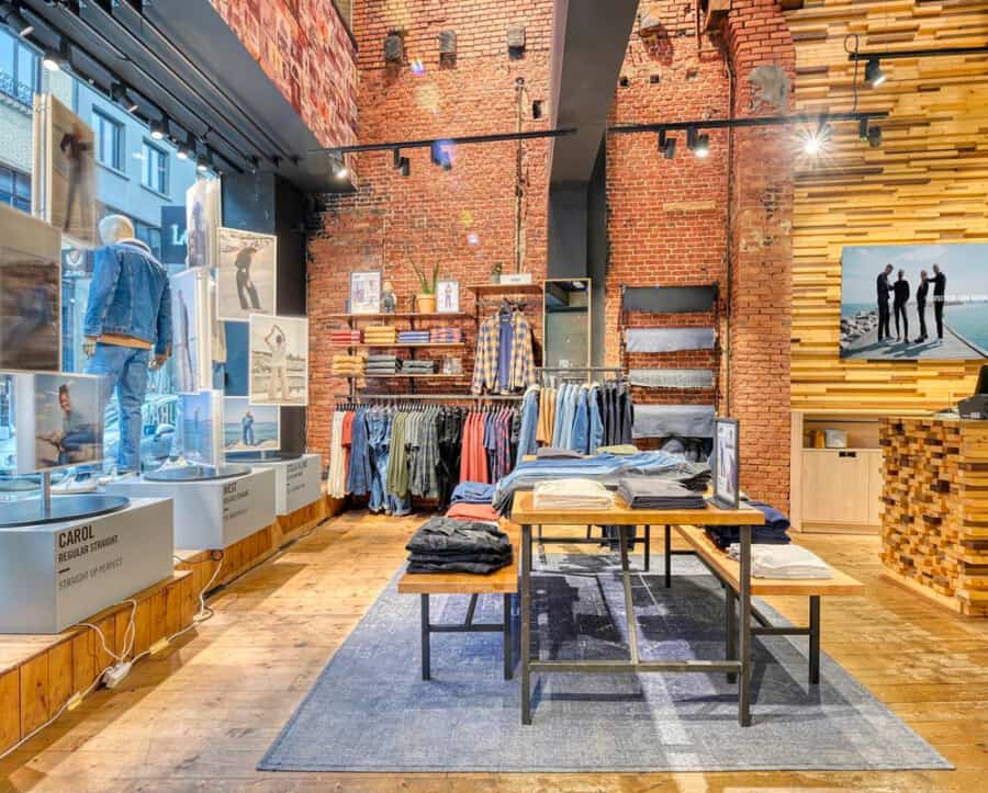 The inside of a Lee jeans and denim store