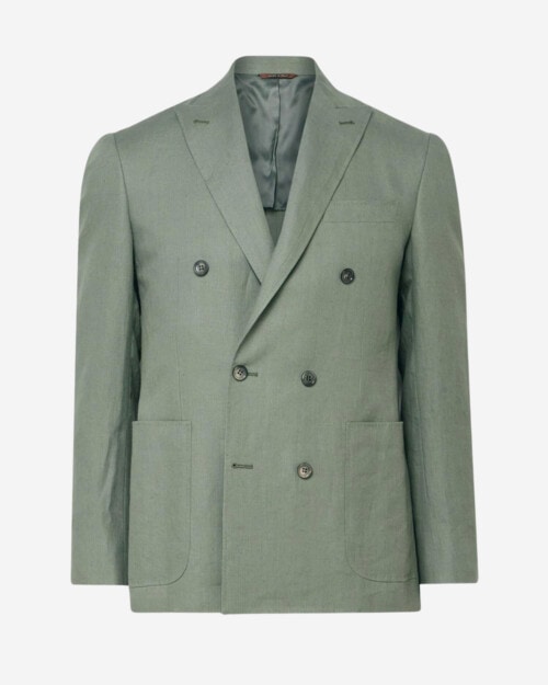 Canali Kei Slim-Fit Double-Breasted Linen Suit Jacket