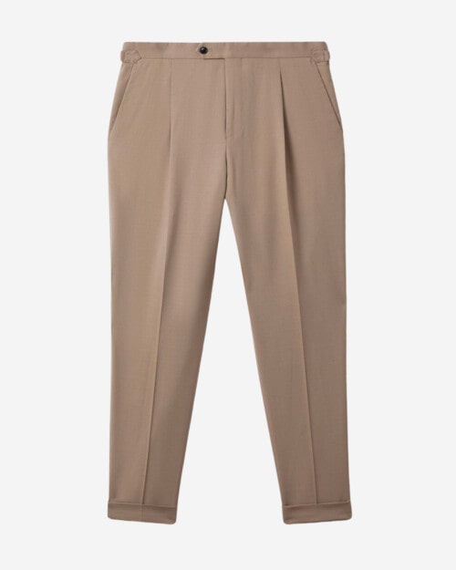 Reiss Valentine Slim Fit Wool Blend Trousers with Turn-Ups