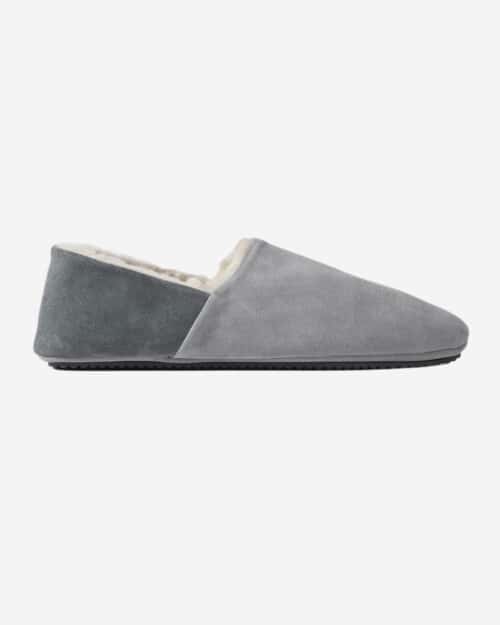 Mr P Babouche Shearling-Lined Suede Slippers
