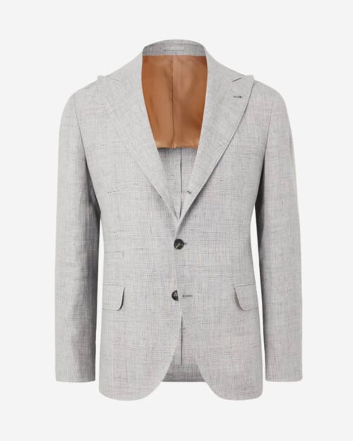 Brunello Cucinelli Prince of Wales Checked Linen and Wool-Blend Blazer