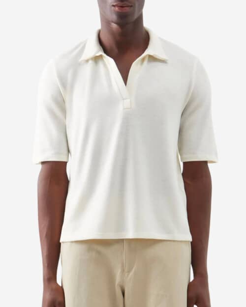 Albus Lumen Open-Collar Wool-Blend Polo Shirt
