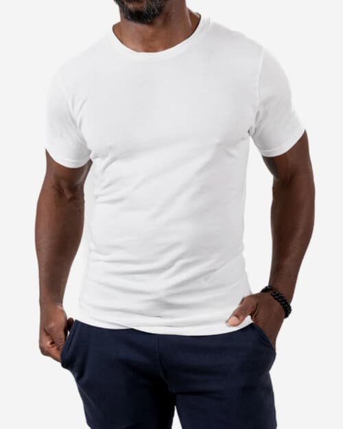 Blade & Blue White Cotton Classic Short Sleeve Tee - Made In USA