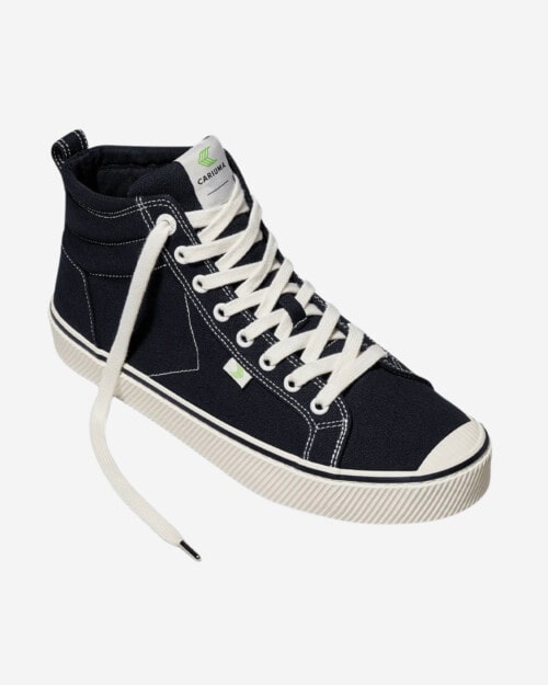Cariuma OCA High Black Contrast Stripe Canvas Sneakers