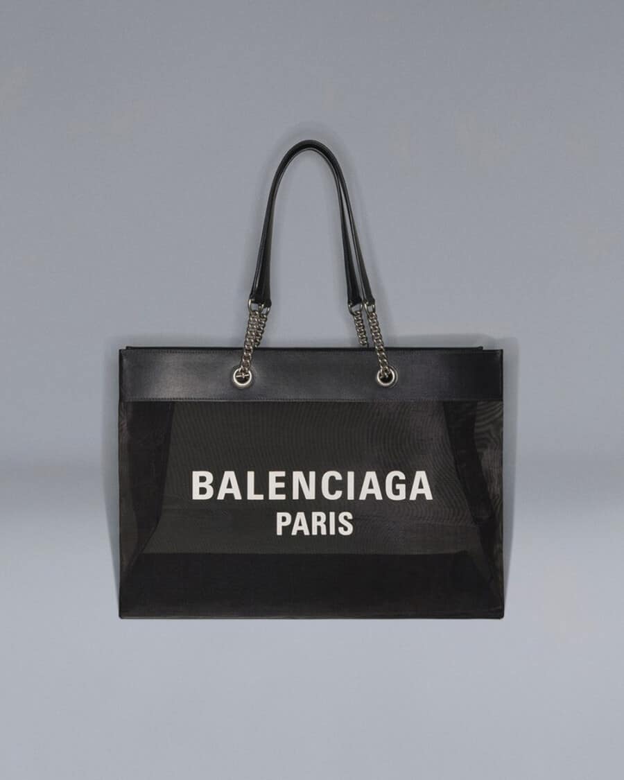 Balenciaga black luxury tote bag with branding