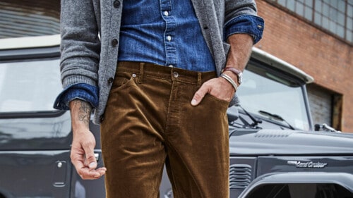 Men's brown pants outfits and what colour shirts to wear with them