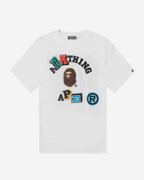 A Bathing Ape Multi Fonts Relaxed Fit College Tee