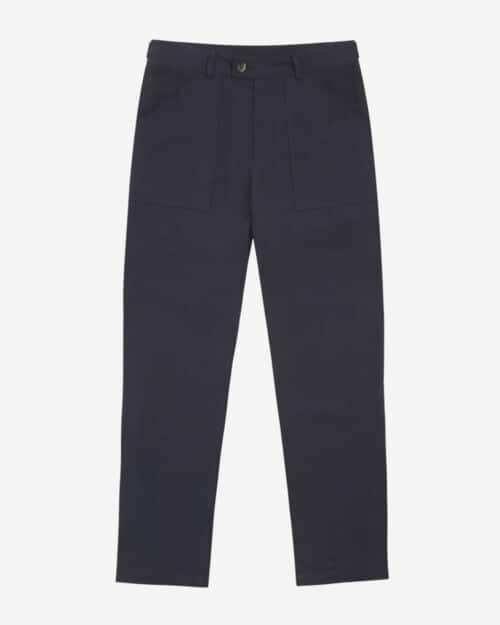 Flax London Patch Pocket Trousers Navy Blue