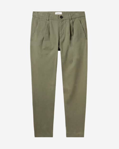 MR P. Tapered Pleated Garment-Dyed Cotton-Twill Trousers