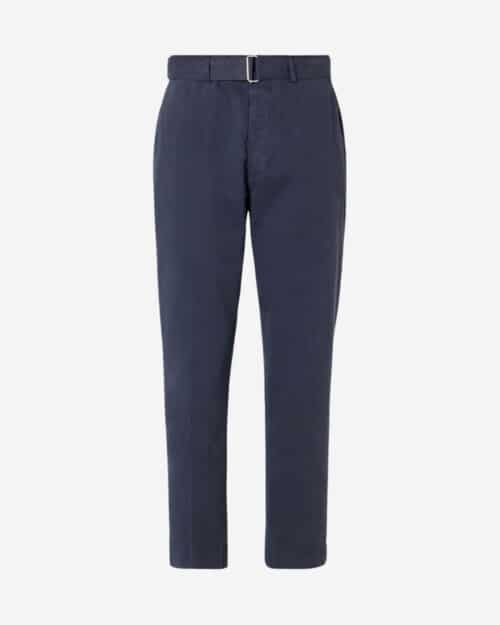 Officine Générale Straight-Leg Belted Cotton-Twill Trousers