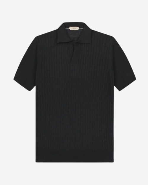 Aurelien Shortsleeve Buttonless Ribbed Polo