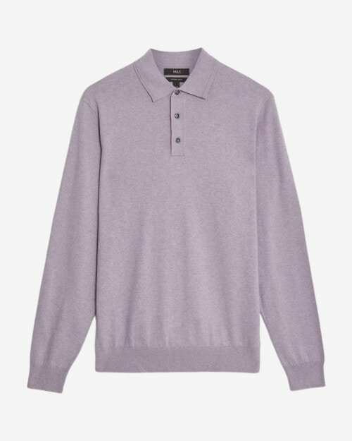M&S Collection Cotton Rich Tipped Knitted Polo Shirt