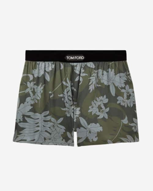 Tom Ford Floral-Print Velvet-Trimmed Silk-Satin Boxer Shorts