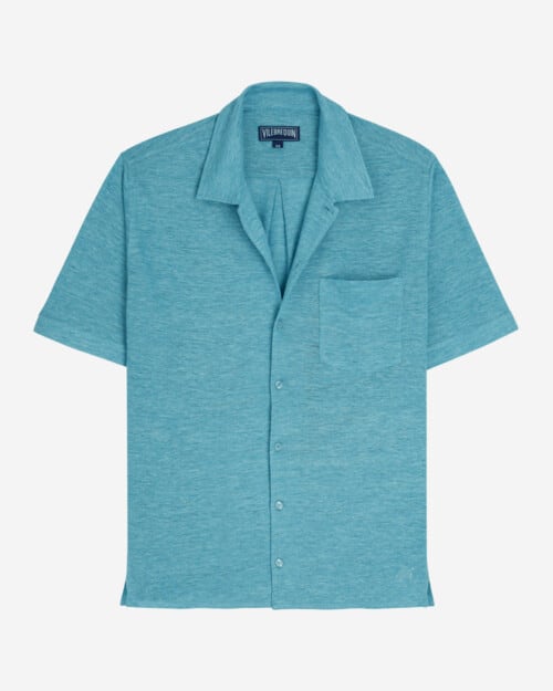 Vilebrequin Linen Jersey Bowling Shirt Solid