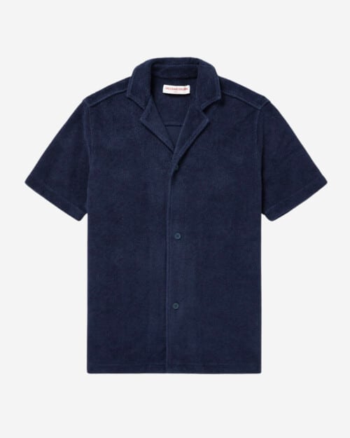 Orlebar Brown Howell Camp-Collar Cotton-Terry Shirt