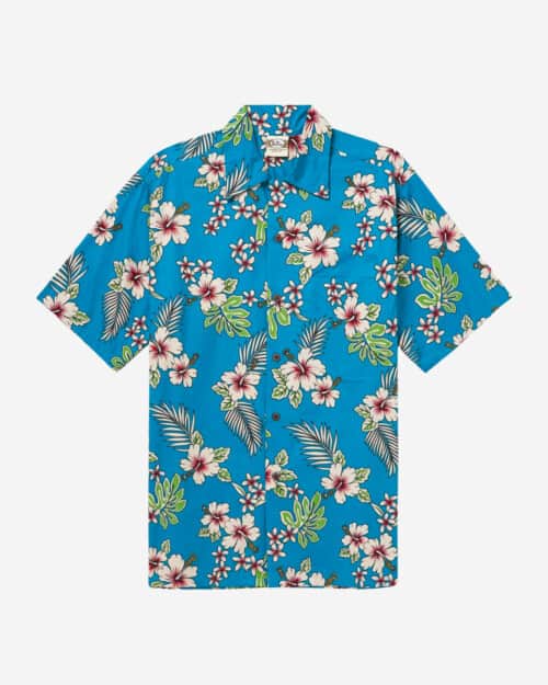 Go Barefoot Haole Hibiscus Convertible-Collar Floral-Print Cotton Shirt