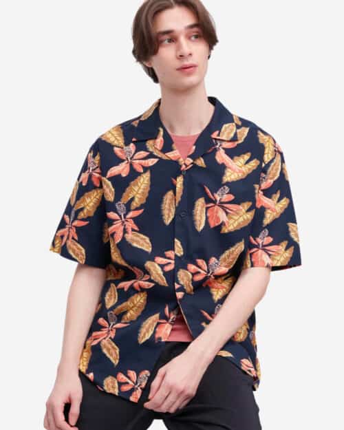 Uniqlo Cotton Blend Casual Printed Short Sleeved Shirt