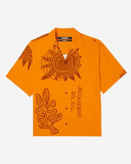 Jacquemus Camp-Collar Printed Poplin Shirt
