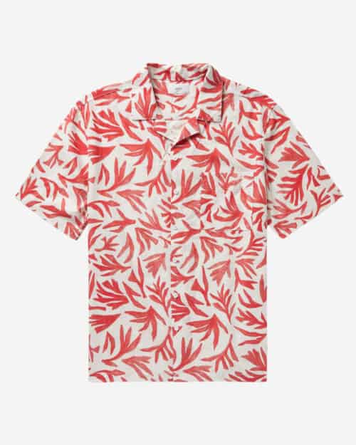 ONIA Vacation Camp-Collar Printed Linen-Blend Shirt