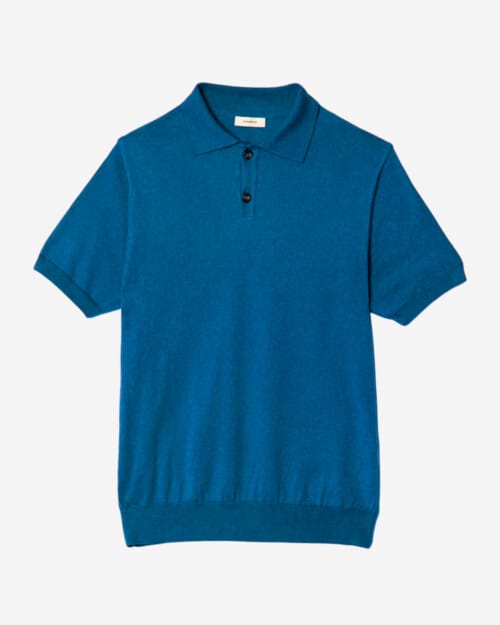 The Resort Co Knitted Polo Shirt Azure