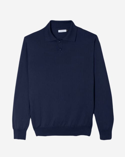 The Resort Co Long-sleeve Knitted Polo Navy