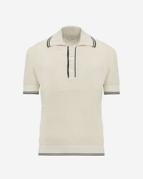 Alexander McQueen Knitted Short-Sleeve Polo Shirt