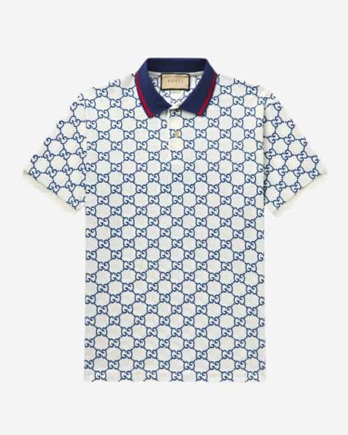 Gucci Logo-Embroidered Cotton-Blend Piqué Polo Shirt