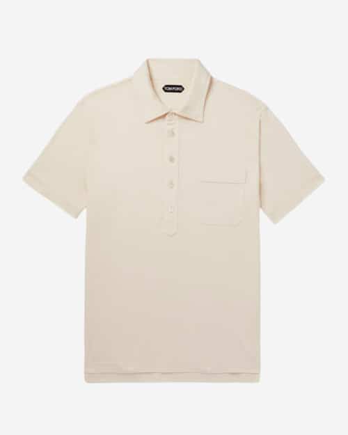 Tom Ford Cotton and Silk-Blend Piqué Polo Shirt