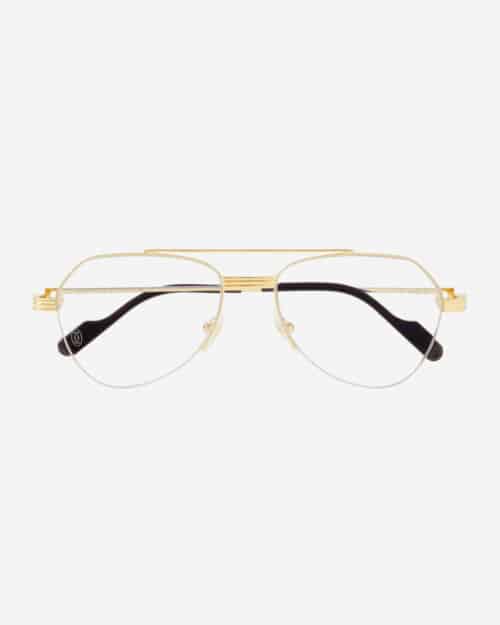 Cartier Eyewear Aviator-Style Gold-Tone Optical Glasses