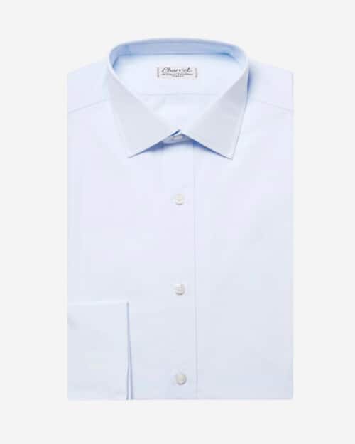 Charvet Blue Slim-Fit Double Cuff Cotton-Poplin Shirt