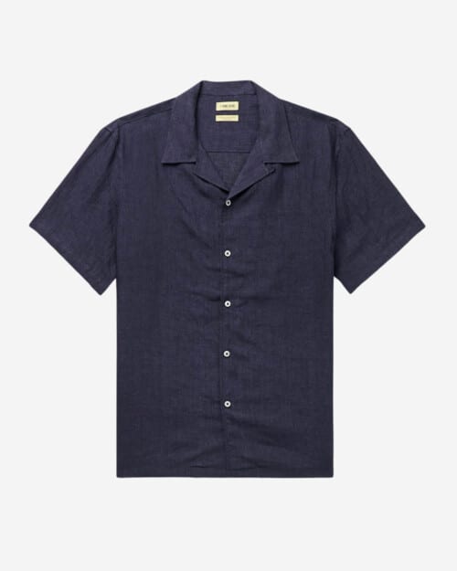 De Bonne Facture Convertible-Collar Linen Shirt