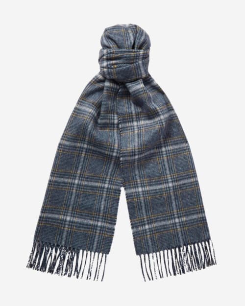Johnstons of Elgin Reversible Fringed Checked Cashmere Scarf