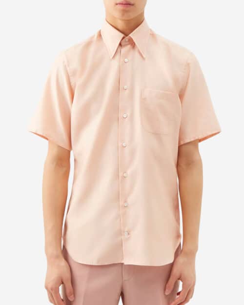 Husbands Short-Sleeved Patch-Pocket Cotton-Sateen Shirt