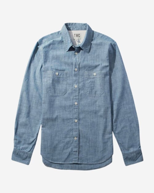 The Workers Club Washed Indigo Chambray Shirt