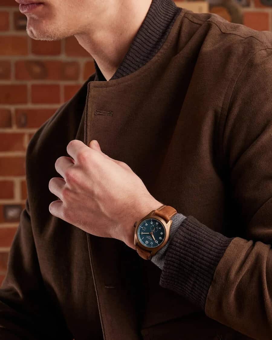 Bremont Broadsword Bronze Leather Strap Watch on wrist