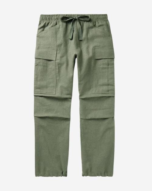 Cherry Los Angeles Baja Wide-Leg Linen Drawstring Cargo Trousers
