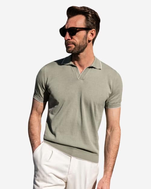 Pini Parma Green Cotton Polo Shirt