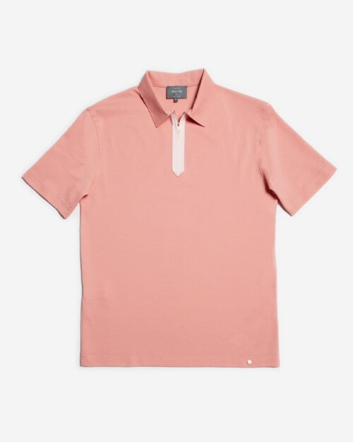 Private White V.C. The Ashley Zip Polo Pink