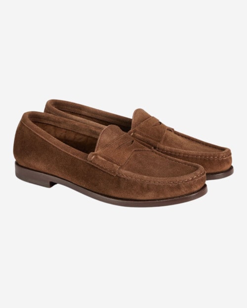 Velasca Ost Brown Suede Penny Loafers