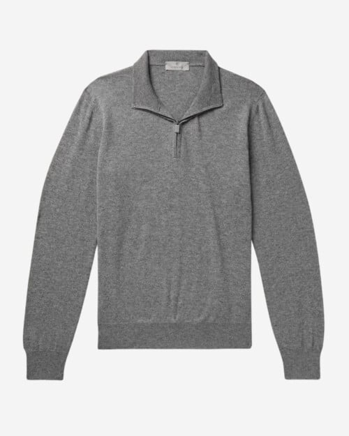 Canali Slim-Fit Cashmere Half-Zip Sweater